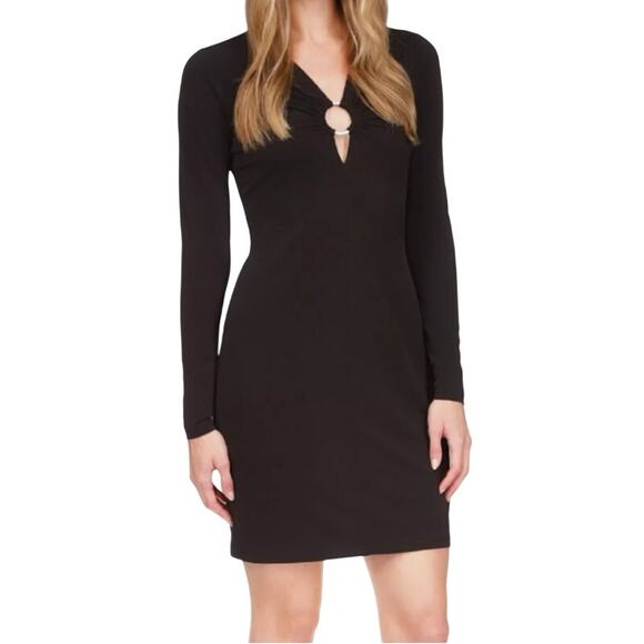 Michael Kors Black Long Sleeved Mini Sheath Dress - Picture 2 of 12